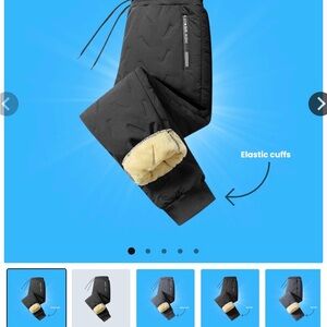 Black Fleece-Lined Joggers with no cuffs